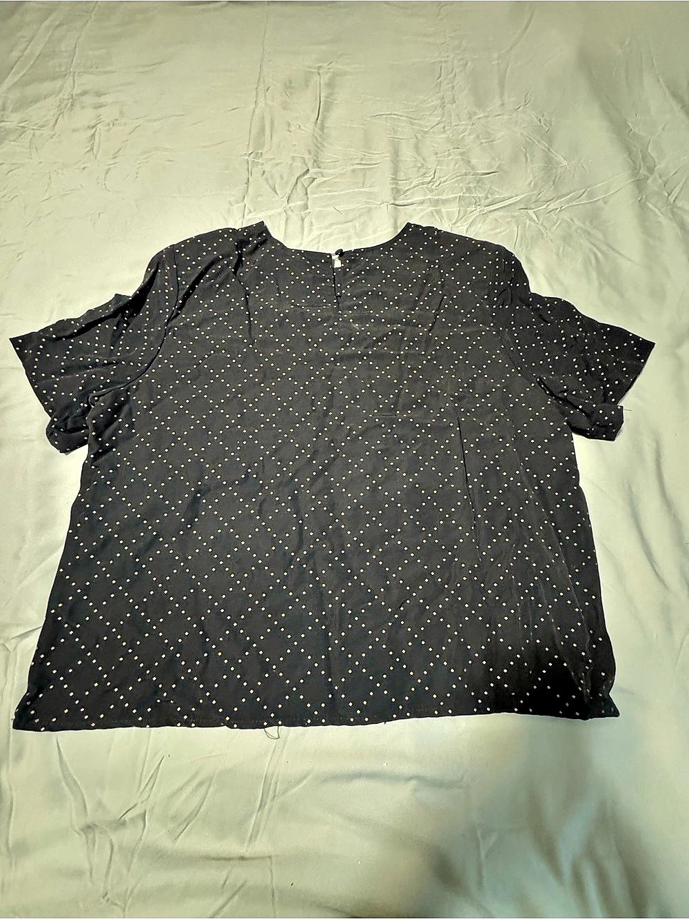 Vintage Katie Brooke Black Gold Dot Blouse Made in USA Size Large